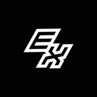 Ex Logo Monogramm mit oben zu Nieder Stil Negativ Raum Design Vorlage vektor