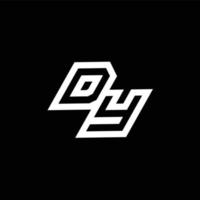 dy Logo Monogramm mit oben zu Nieder Stil Negativ Raum Design Vorlage vektor