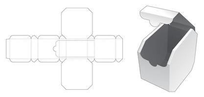 Reißverschluss achteckige Box gestanzte Vorlage vektor
