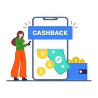 cash back app servicekoncept vektor