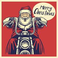 santa claus rida en motorcykel vektor