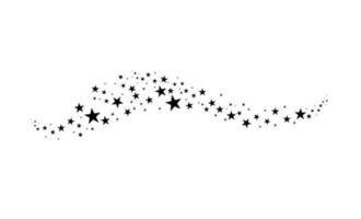 fallender Stern. Wolke der Sterne lokalisiert auf weißem Hintergrund. Vektorillustration vektor