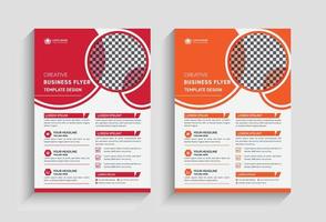 modern korporativ Geschäft Flyer Vorlage Vektor Design zum Marke Identität mit rot und Orange Farbe.