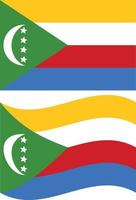 winken Flagge von Komoren. Komoren Flagge auf Weiß Hintergrund. eben Stil. vektor