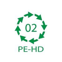 hochdichtes polyethylen 02 pe-hd symbol symbol vektor