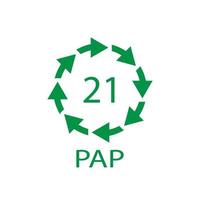 Papierrecyclingsymbol pap 21 anderes gemischtes Papier. Vektor-Illustration vektor