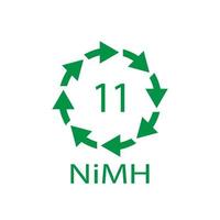 Batterie-Recycling-Symbol 11 nimh. Vektor-Illustration vektor