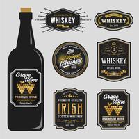 Vintage Premium Whisky Brands Label Design vektor