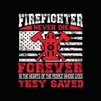 Feuerwehr-T-Shirt-Design vektor