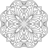 kreativ mandala med hjärtan vektor illustration färg sida