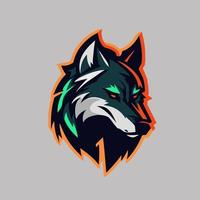 Varg huvud maskot logotyp design vektor för sport team eller esport logotyp