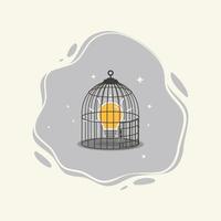 Birne im Vogelkäfig, Idee Schutz Illustration Konzept vektor
