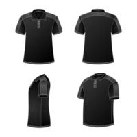schwarze Poloshirt-Umrissvorlage vektor