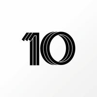 einfach und einzigartig Wort oder Nummer 10 Schriftart mit 3 Teile Schnitt und 3d Bild Grafik Symbol Logo Design abstrakt Konzept Vektor Aktie. können Sein benutzt wie Symbol verbunden zu Zuhause Initiale oder Monogramm