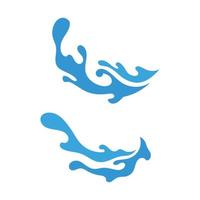 Vinka och vatten isolerat runda form logotyp blå Färg logotyp strömmande vatten bild. hav, hav, flod yta vektor