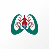 unik och enkel hjärta och lungor med medicinsk handel bild grafisk ikon logotyp design abstrakt begrepp vektor stock. kan vara Begagnade som en symbol relaterad till hälsa eller organ