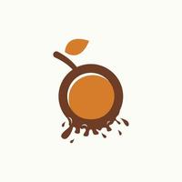 enkel och unik druva eller körsbär med blad och smält choklad bild grafisk ikon logotyp design abstrakt begrepp vektor stock. kan vara Begagnade som symbol relaterad till mat eller frukt