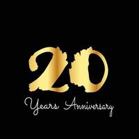 20 Jahre Jubiläumsfeier Gold schwarz Hintergrund Farbvektor Vorlage Design Illustration vektor