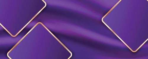 abstrakt 3d violett Hintergrund mit golden Linien vektor