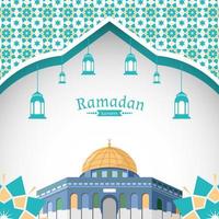ramadan illustration moské hälsning kort design vektor