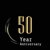 50 Jahre Jubiläumsfeier Gold schwarz Hintergrund Farbvektor Vorlage Design Illustration vektor