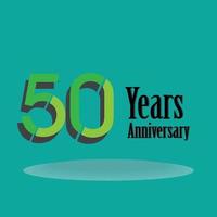 50 Jahre Jubiläumsfeier grüne Farbvektorschablonen-Designillustration vektor