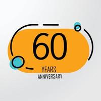 60 Jahre Jubiläumsfeier orange Farbvektor Vorlage Design Illustration vektor