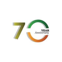 70 år jubileum firande guld Indien dem färg vektor mall design illustration