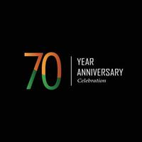 70 Jahre Jubiläumsfeier orange Farbvektorschablonen-Designillustration vektor