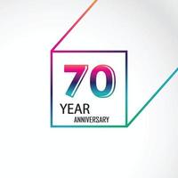 70 Jahre Jubiläumsfeier Farbvektor Vorlage Design Illustration vektor