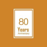 80 Jahre Jubiläumsfeier orange Farbvektorschablonen-Designillustration vektor