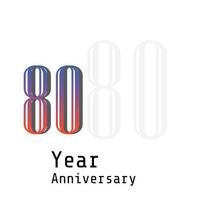 80 års illustration för design för mall för vektor för årsdagfirandefärg