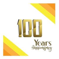 100 Jahre Jubiläumsfeier Gold Vektor Vorlage Design Illustration