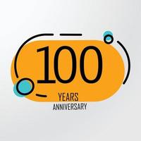 100 Jahre Jubiläumsfeier orange Farbvektorschablonen-Designillustration vektor