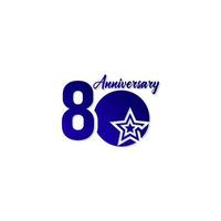 80 Jahre Jubiläumsfeier Stern blau Logo Vektor Vorlage Design Illustration