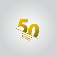 50 års jubileum firande guldlinje vektor mall design illustration