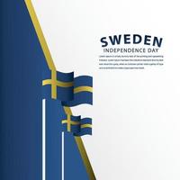 glückliche Schweden Unabhängigkeitstag Feier Vektor Vorlage Design Illustration