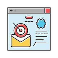 Email Marketing Kampagne Verwaltung Farbe Symbol Vektor Illustration