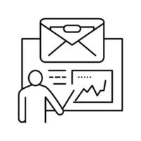 Inhalt Rezension Email Marketing Linie Symbol Vektor Illustration