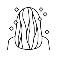 Färg hår tillägg linje ikon vektor illustration