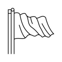 winken Flagge Linie Symbol Vektor Illustration