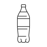Wasser Limonade Plastik Flasche Linie Symbol Vektor Illustration