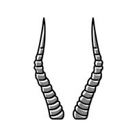 Antilope Horn Tier Farbe Symbol Vektor Illustration