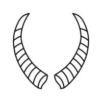 Ziege Horn Tier Linie Symbol Vektor Illustration