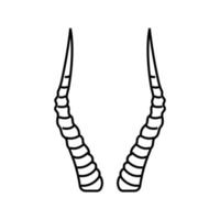 Antilope Horn Tier Linie Symbol Vektor Illustration