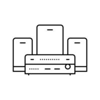 Bücherregal Leben Zimmer Linie Symbol Vektor Illustration