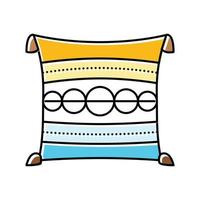 Boho Kissen Leben Zimmer Farbe Symbol Vektor Illustration