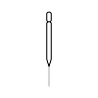 pasteur Pipette chemisch Glaswaren Labor Linie Symbol Vektor Illustration