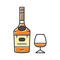 brandy dryck flaska Färg ikon vektor illustration