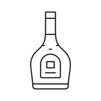 Brandy Glas Flasche Linie Symbol Vektor Illustration